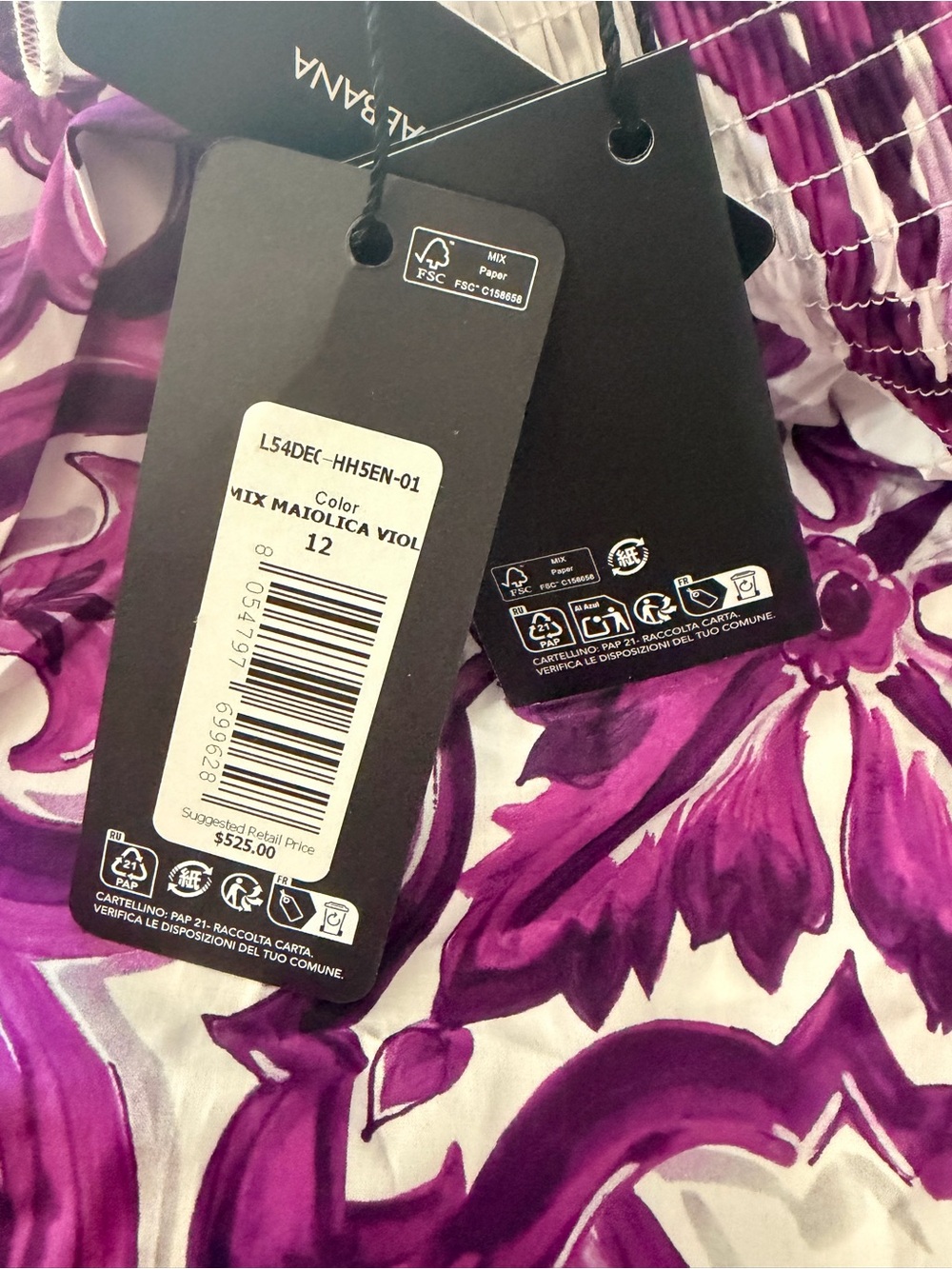 Dolce & Gabbana Purple and White Floral Kids Dress